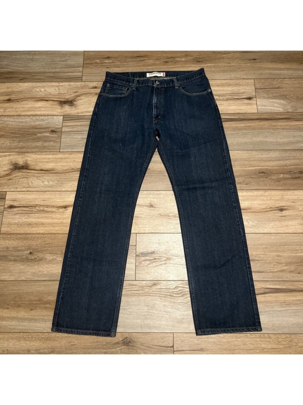 Men's Levis 505 Regular Fit Denim Jeans SZ 36x34 Blue Cotton Modern Red Tab